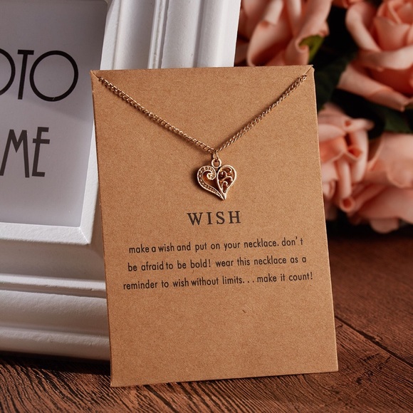 Jewelry - ‘Wish’ Gold Floral Heart Necklace